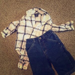 Baby gap top, circo jeans
